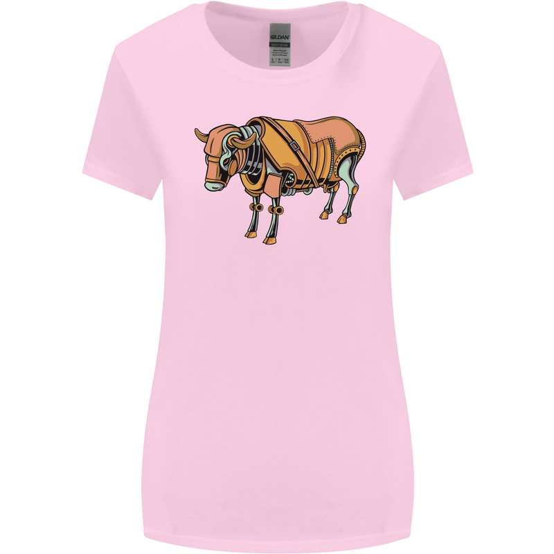 A Steampunk Bull Womens Wider Cut T-Shirt Light Pink