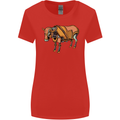 A Steampunk Bull Womens Wider Cut T-Shirt Red
