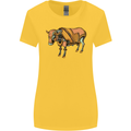A Steampunk Bull Womens Wider Cut T-Shirt Yellow