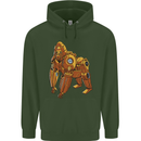 A Steampunk Gorilla Ape Childrens Kids Hoodie Forest Green