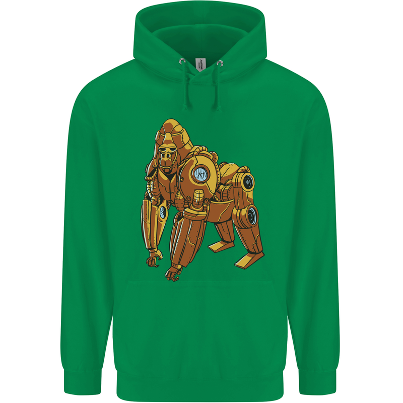 A Steampunk Gorilla Ape Childrens Kids Hoodie Irish Green
