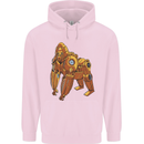 A Steampunk Gorilla Ape Childrens Kids Hoodie Light Pink