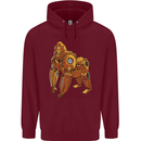 A Steampunk Gorilla Ape Childrens Kids Hoodie Maroon