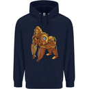 A Steampunk Gorilla Ape Childrens Kids Hoodie Navy Blue