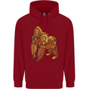 A Steampunk Gorilla Ape Childrens Kids Hoodie Red