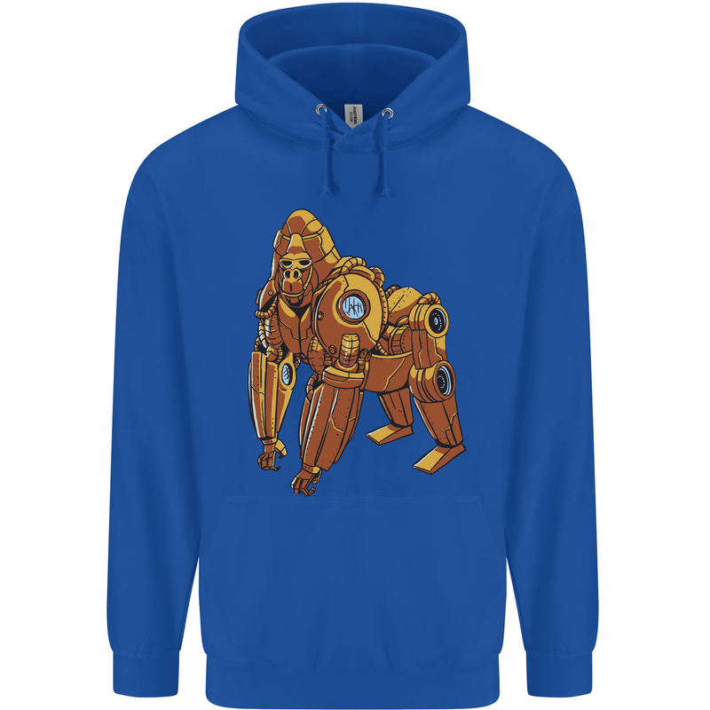 A Steampunk Gorilla Ape Childrens Kids Hoodie Royal Blue
