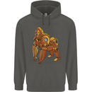 A Steampunk Gorilla Ape Childrens Kids Hoodie Storm Grey