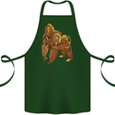 A Steampunk Gorilla Ape Cotton Apron 100% Organic Forest Green