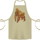 A Steampunk Gorilla Ape Cotton Apron 100% Organic Khaki