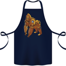 A Steampunk Gorilla Ape Cotton Apron 100% Organic Navy Blue