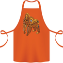 A Steampunk Gorilla Ape Cotton Apron 100% Organic Orange
