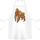 A Steampunk Gorilla Ape Cotton Apron 100% Organic White