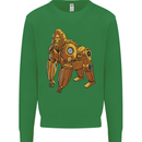 A Steampunk Gorilla Ape Kids Sweatshirt Jumper Irish Green
