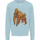 A Steampunk Gorilla Ape Kids Sweatshirt Jumper Light Blue