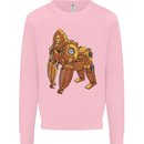A Steampunk Gorilla Ape Kids Sweatshirt Jumper Light Pink