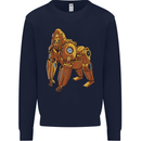 A Steampunk Gorilla Ape Kids Sweatshirt Jumper Navy Blue