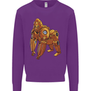 A Steampunk Gorilla Ape Kids Sweatshirt Jumper Purple