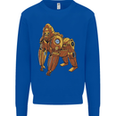 A Steampunk Gorilla Ape Kids Sweatshirt Jumper Royal Blue