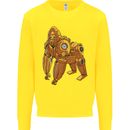 A Steampunk Gorilla Ape Kids Sweatshirt Jumper Yellow
