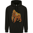 A Steampunk Gorilla Ape Mens 80% Cotton Hoodie Black