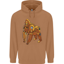 A Steampunk Gorilla Ape Mens 80% Cotton Hoodie Caramel Latte