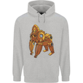 A Steampunk Gorilla Ape Mens 80% Cotton Hoodie Sports Grey