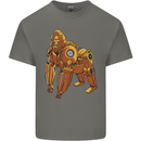 A Steampunk Gorilla Ape Mens Cotton T-Shirt Tee Top Charcoal