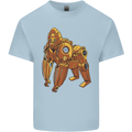 A Steampunk Gorilla Ape Mens Cotton T-Shirt Tee Top Light Blue