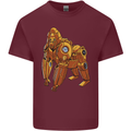 A Steampunk Gorilla Ape Mens Cotton T-Shirt Tee Top Maroon