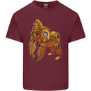 A Steampunk Gorilla Ape Mens Cotton T-Shirt Tee Top Maroon