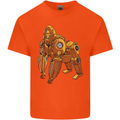 A Steampunk Gorilla Ape Mens Cotton T-Shirt Tee Top Orange