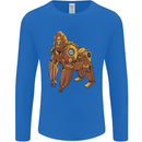 A Steampunk Gorilla Ape Mens Long Sleeve T-Shirt Royal Blue