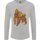 A Steampunk Gorilla Ape Mens Long Sleeve T-Shirt Sports Grey