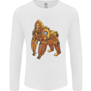 A Steampunk Gorilla Ape Mens Long Sleeve T-Shirt White