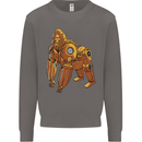 A Steampunk Gorilla Ape Mens Sweatshirt Jumper Charcoal