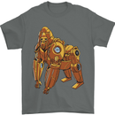 A Steampunk Gorilla Ape Mens T-Shirt 100% Cotton Charcoal
