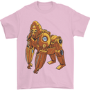 A Steampunk Gorilla Ape Mens T-Shirt 100% Cotton Light Pink