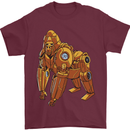 A Steampunk Gorilla Ape Mens T-Shirt 100% Cotton Maroon