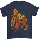 A Steampunk Gorilla Ape Mens T-Shirt 100% Cotton Navy Blue