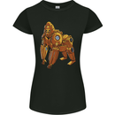 A Steampunk Gorilla Ape Womens Petite Cut T-Shirt Black