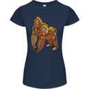 A Steampunk Gorilla Ape Womens Petite Cut T-Shirt Navy Blue