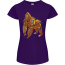 A Steampunk Gorilla Ape Womens Petite Cut T-Shirt Purple