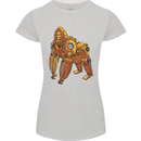 A Steampunk Gorilla Ape Womens Petite Cut T-Shirt Sports Grey