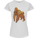 A Steampunk Gorilla Ape Womens Petite Cut T-Shirt White