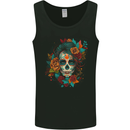 A Sugar Skull With Flowers Day of the Dead Mens Vest Tank Top Black