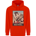 A Sumo Wrestler Playing the Electric Guitar Childrens Kids Hoodie Bright Red