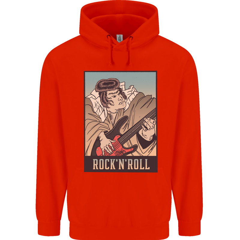 A Sumo Wrestler Playing the Electric Guitar Childrens Kids Hoodie Bright Red