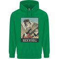 A Sumo Wrestler Playing the Electric Guitar Childrens Kids Hoodie Irish Green