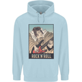 A Sumo Wrestler Playing the Electric Guitar Childrens Kids Hoodie Light Blue