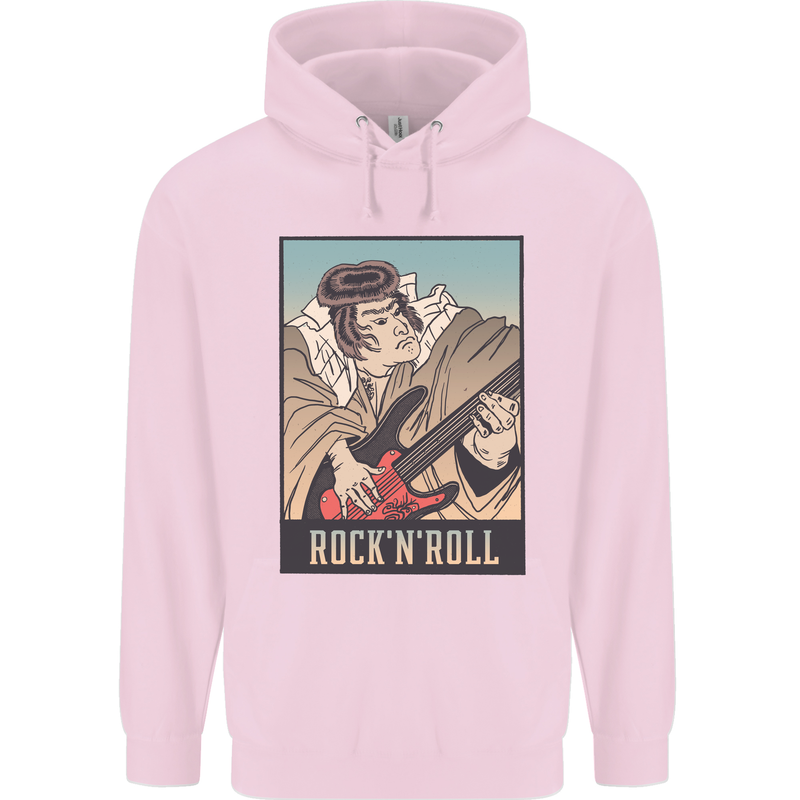 A Sumo Wrestler Playing the Electric Guitar Childrens Kids Hoodie Light Pink